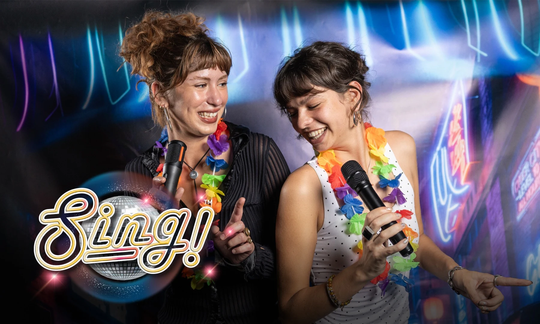 Singing together at SING! private karaoke